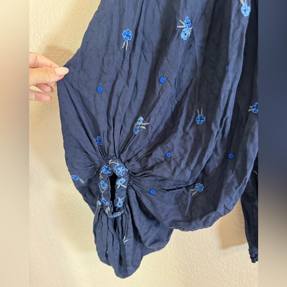 Free People Kiss From A Rose Long Sleeve Floral Embroidered Boho Blouse Small - Picture 10 of 12